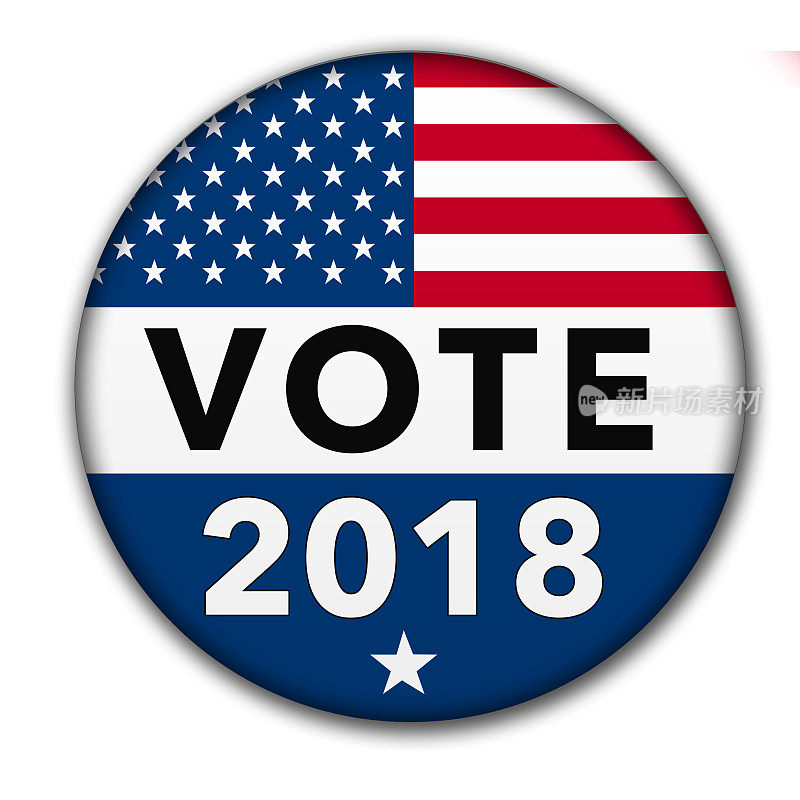 USA Vote 2018按钮与剪切路径